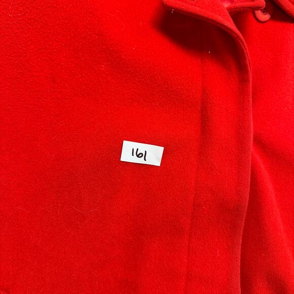 Vintage 80s Pendleton Red Women's Petite XL Wool Collared Pea Coat Made in U.S.A - Picture 7 of 7